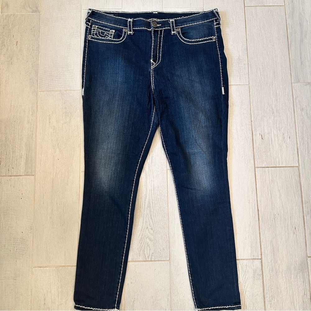True Religion Jennie Curvy Skinnie Dark Blue Jeans Waist 36